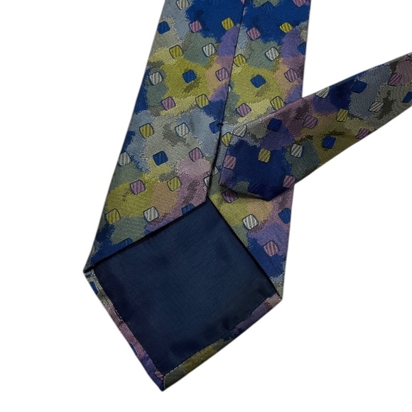 MISSONI Blue/Purple/Green Geometric Art Silk LUXURY Tie ITALY - Picture 4 of 4